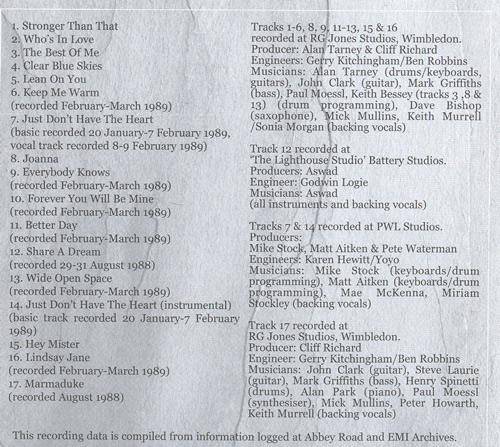 Cliff Richard Stronger : Back